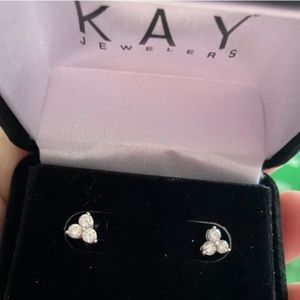 1/4ct diamond earring 10kt white gold post